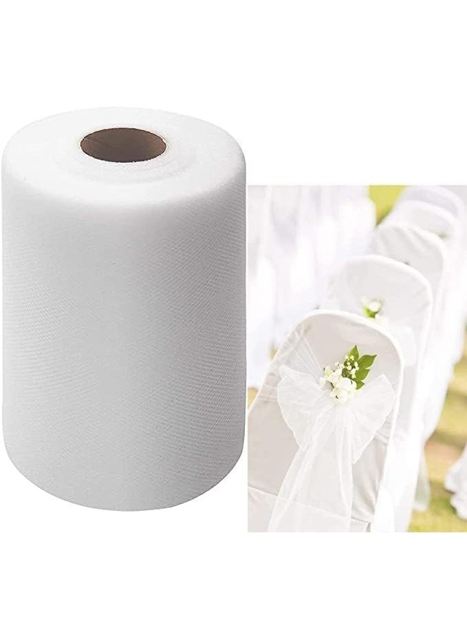 CLENEA Tulle Fabric Roll, 6 Inches x 100 Yards, Tulle Shaft, Compliant with Flame Retardant and Lead Free Dyes, Washable and Dryable, For Wedding Party Decor Gift Bows, For Craft Tutu Dress Parties - Image 3